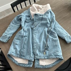 VENUS - light denim jacket with soft fur inside women’s US size 6